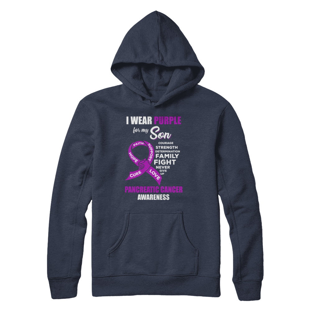 Pancreatic Cancer I Wear Purple For My Son Dad Mom T-Shirt & Hoodie | Teecentury.com