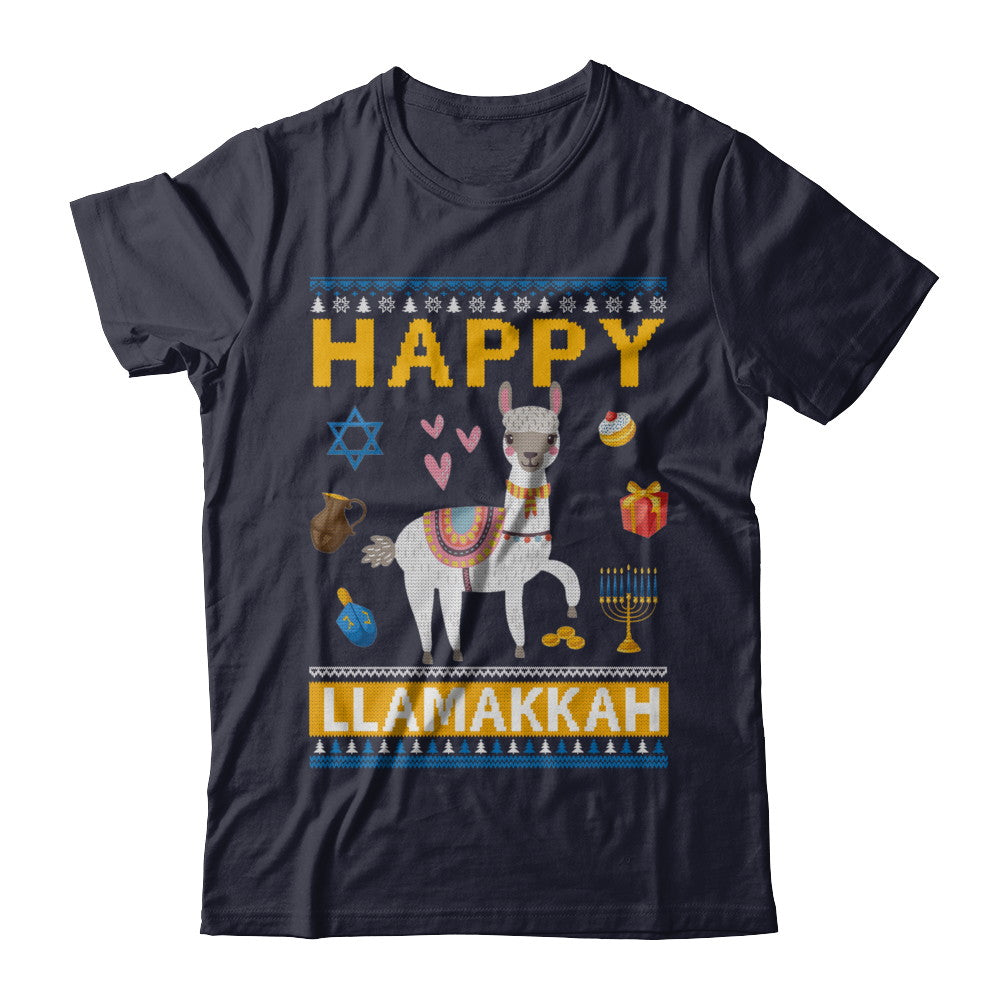Happy Llama Llamakkah Hanukkah Ugly Sweater T-Shirt & Sweatshirt | Teecentury.com