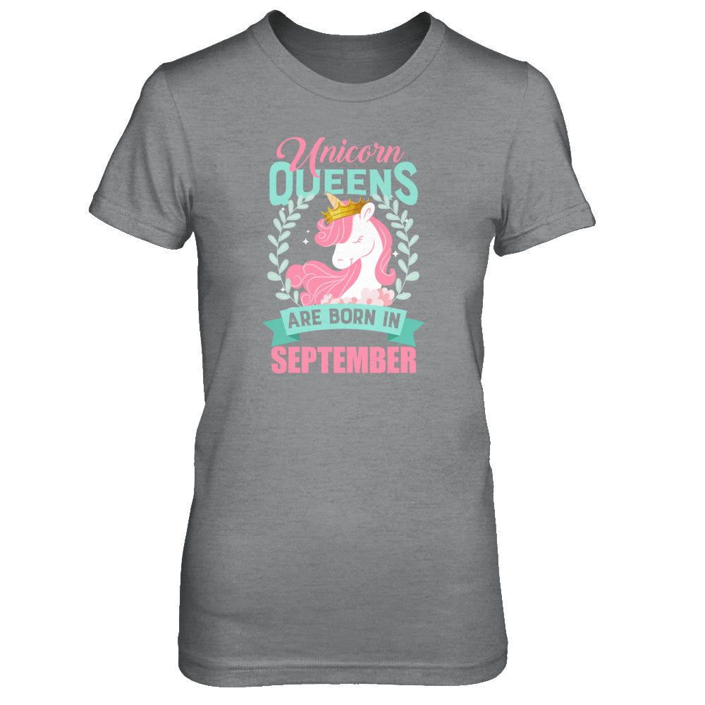 Unicorn Queens Are Born In September Birthday Gift T-Shirt & Tank Top | Teecentury.com