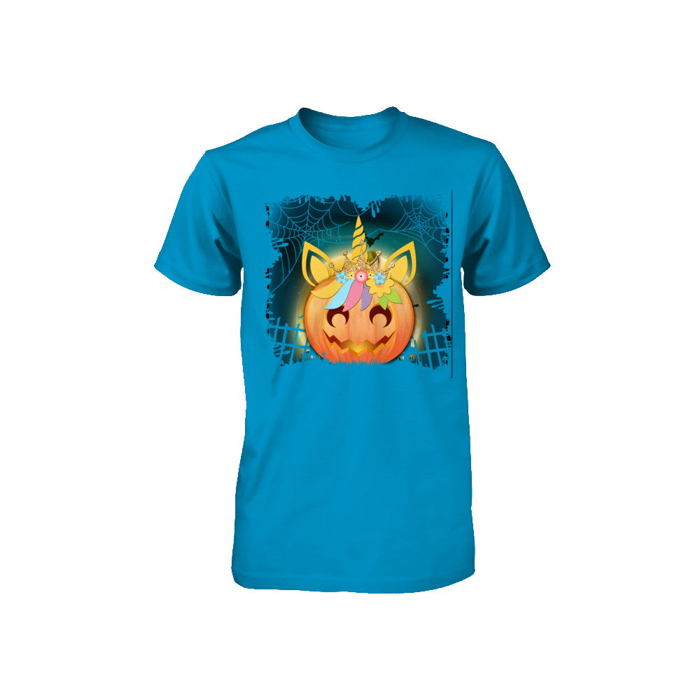 Kids Girls Unicorn Pumpkin Queen Halloween Youth Youth Shirt | Teecentury.com