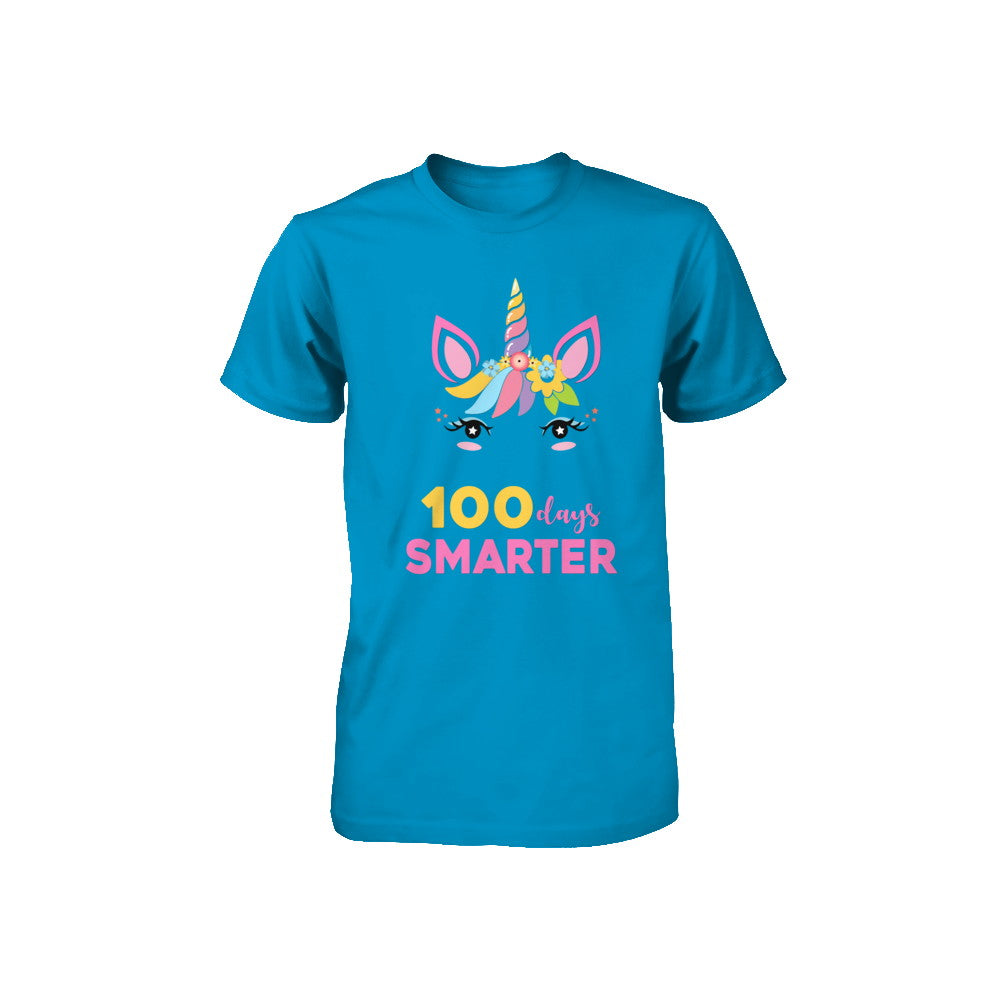100 Days Smarter Of School Unicorn Girl Gifts Youth Youth Shirt | Teecentury.com