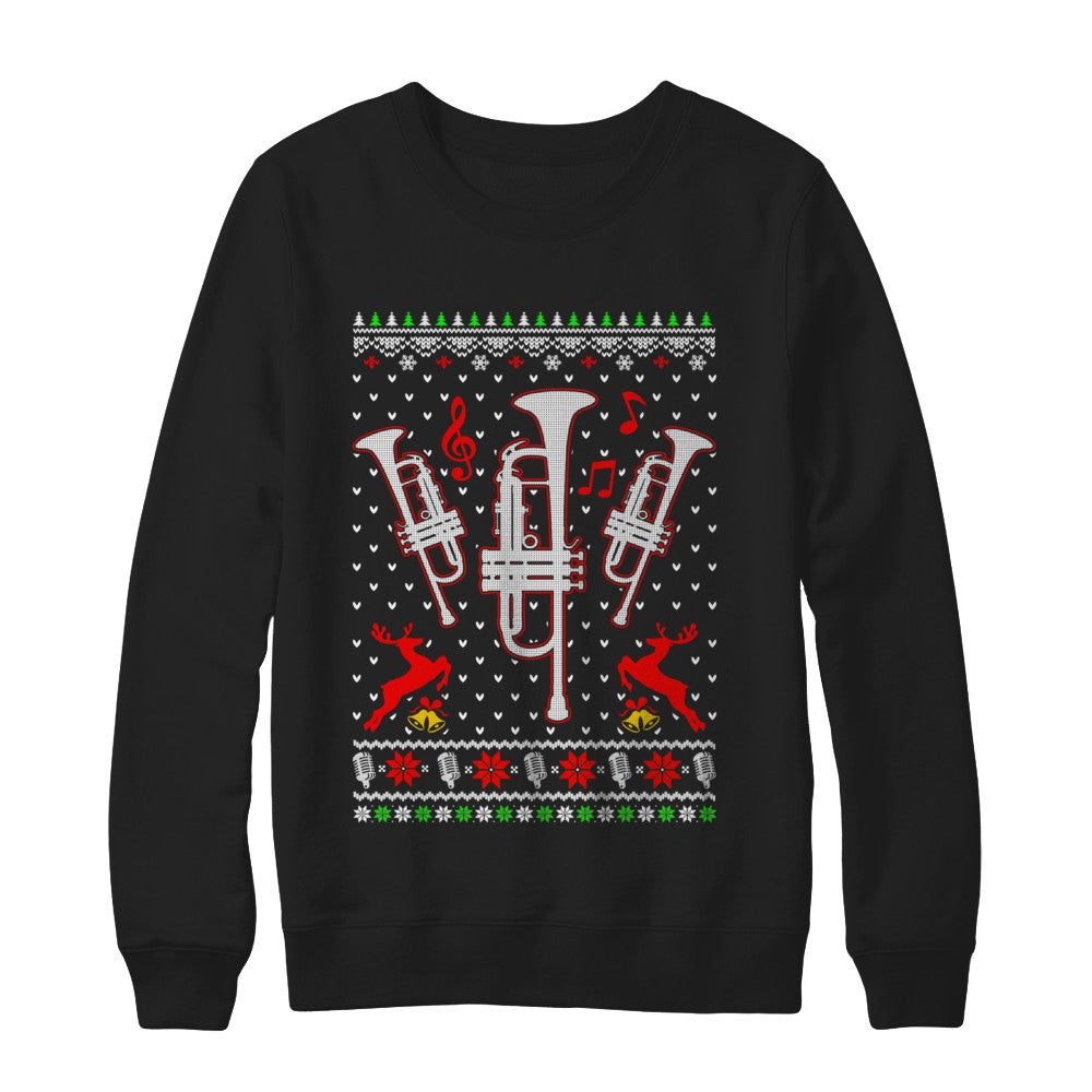 Santa Trumpet Ugly Christmas Sweater Gifts T-Shirt & Sweatshirt | Teecentury.com