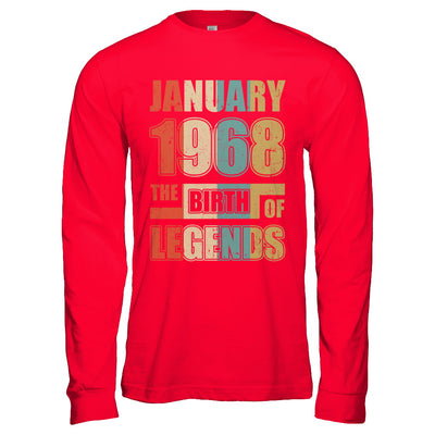 Vintage Retro January 1968 Birth Of Legends 54th Birthday T-Shirt & Hoodie | Teecentury.com