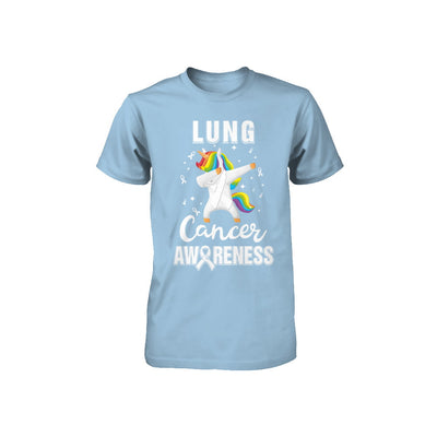 Inspirational Lung Cancer Awareness Unicorn Support Youth Youth Shirt | Teecentury.com