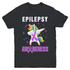 Inspirational Epilepsy Awareness Unicorn Support Youth Youth Shirt | Teecentury.com