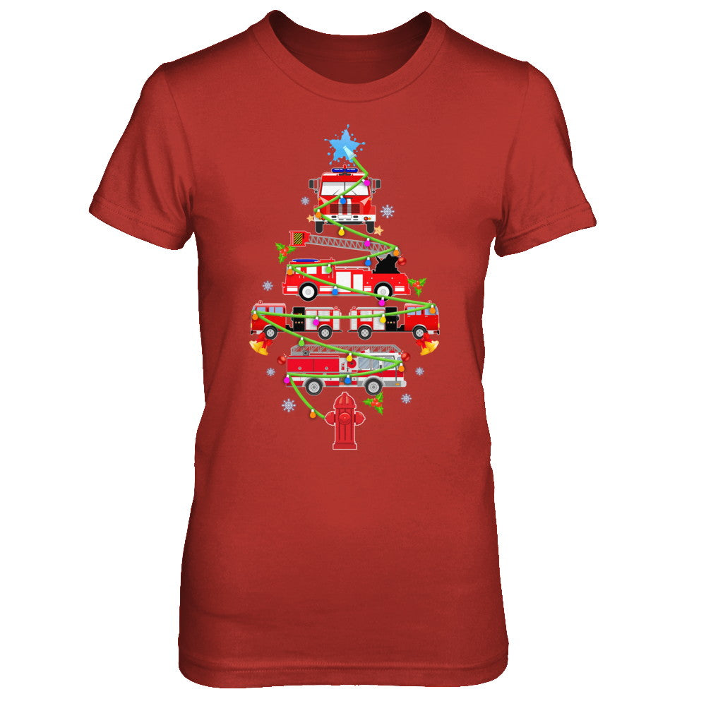 Firefighter Truck Christmas Tree Ornament Decor Gift T-Shirt & Sweatshirt | Teecentury.com