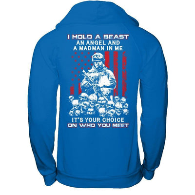 Veteran I Hold A Beast An Angel And A Madman In Me T-Shirt & Hoodie | Teecentury.com