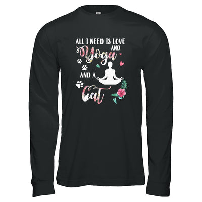 All I Need Is Love And Yoga And A Cat T-Shirt & Tank Top | Teecentury.com