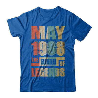 Vintage Retro May 1988 Birth Of Legends 34th Birthday T-Shirt & Hoodie | Teecentury.com