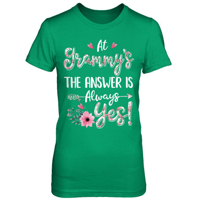 At Grammy's The Answer Is Always Yes Floral Mothers Day Gift T-Shirt & Hoodie | Teecentury.com