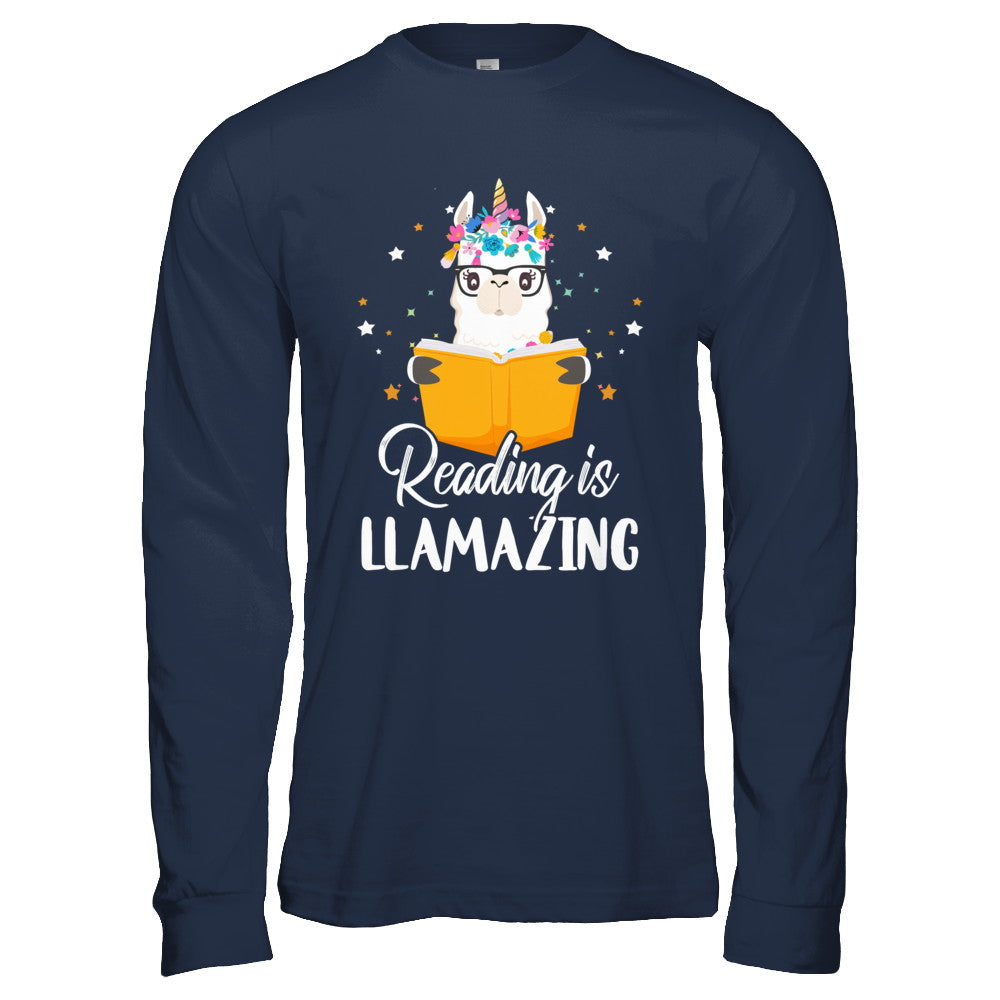 Reading Is Llamazing Llama Reading Book Lover T-Shirt & Hoodie | Teecentury.com