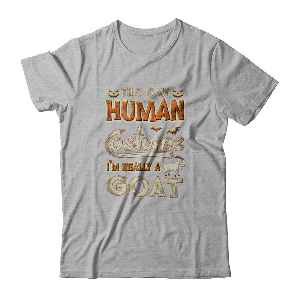 Goat Halloween My Human Costume I'm Really A Goat T-Shirt & Tank Top | Teecentury.com