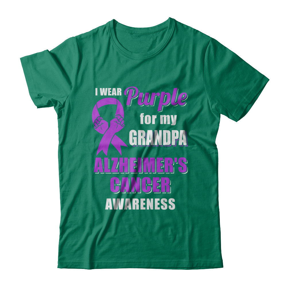 I Wear Purple For My Grandpa Alzheimer's Awareness T-Shirt & Hoodie | Teecentury.com