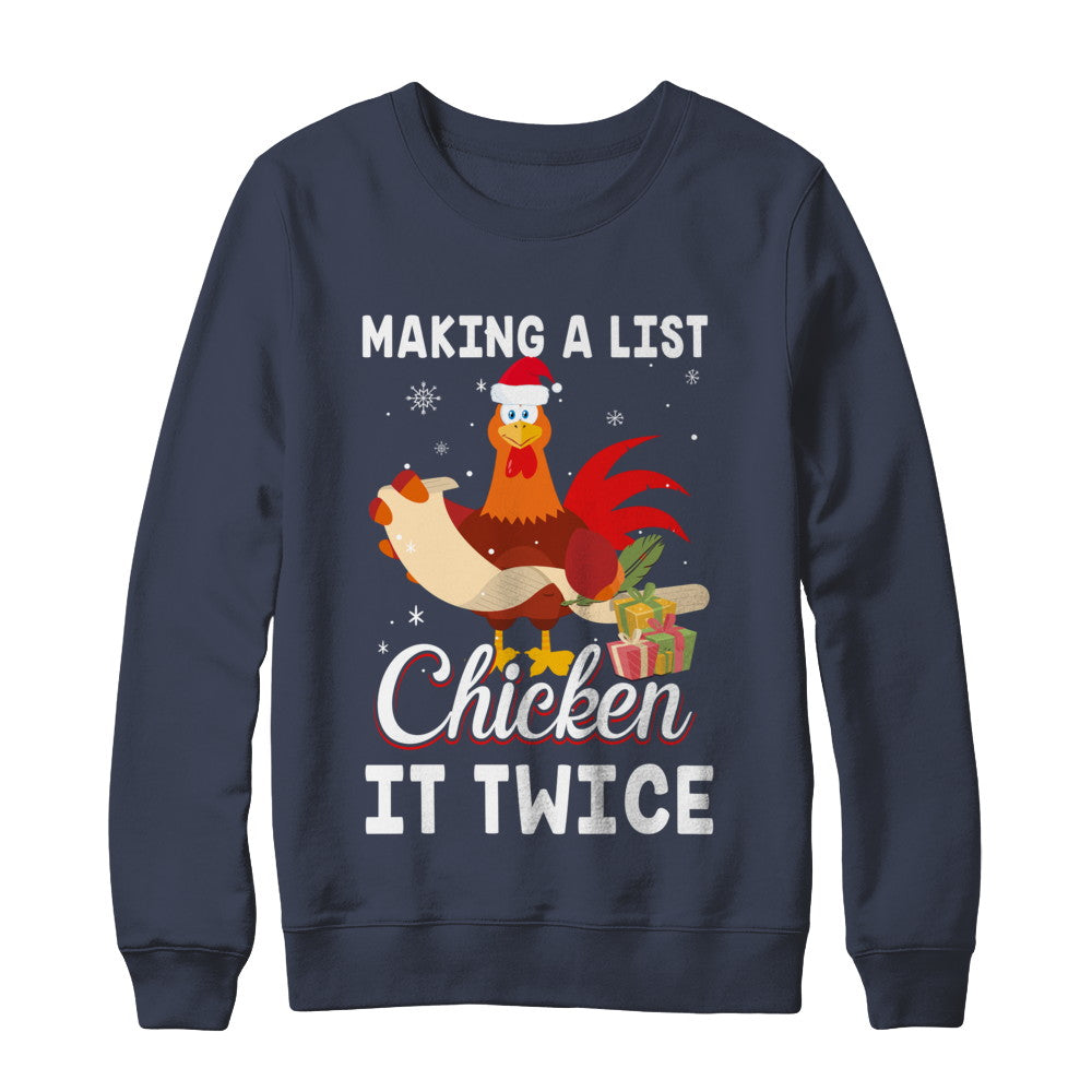 Chicken It Twice Funny Chicken Christmas T-Shirt & Sweatshirt | Teecentury.com
