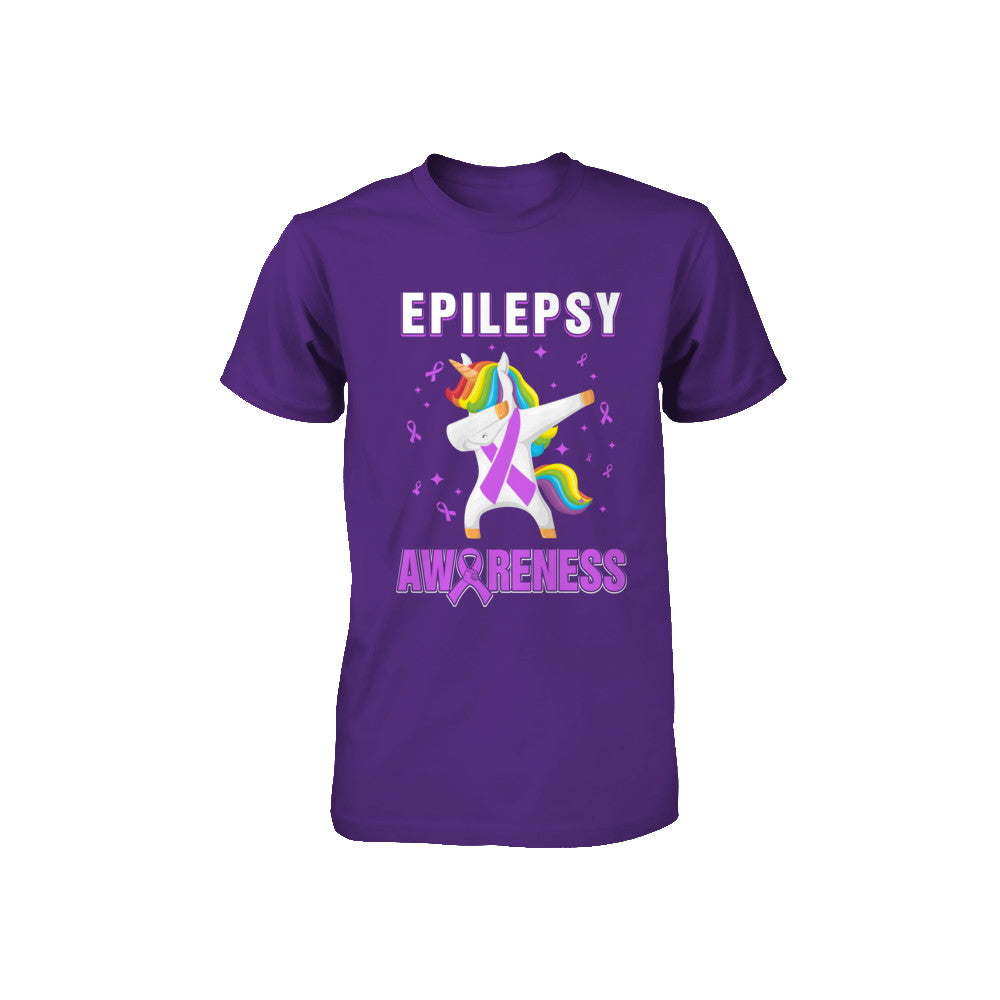 Inspirational Epilepsy Awareness Unicorn Support Youth Youth Shirt | Teecentury.com