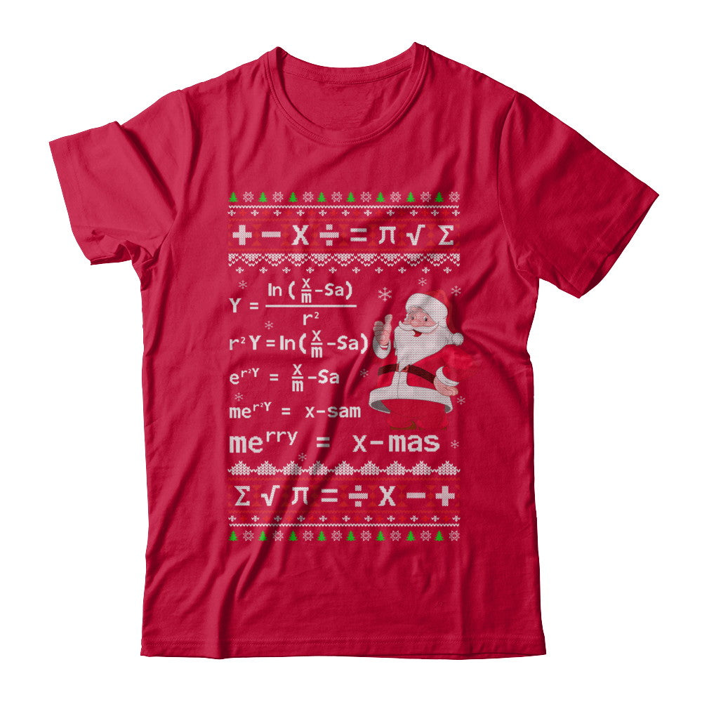 Funny Merry Xmas In Math Ugly Christmas Sweater T-Shirt & Sweatshirt | Teecentury.com