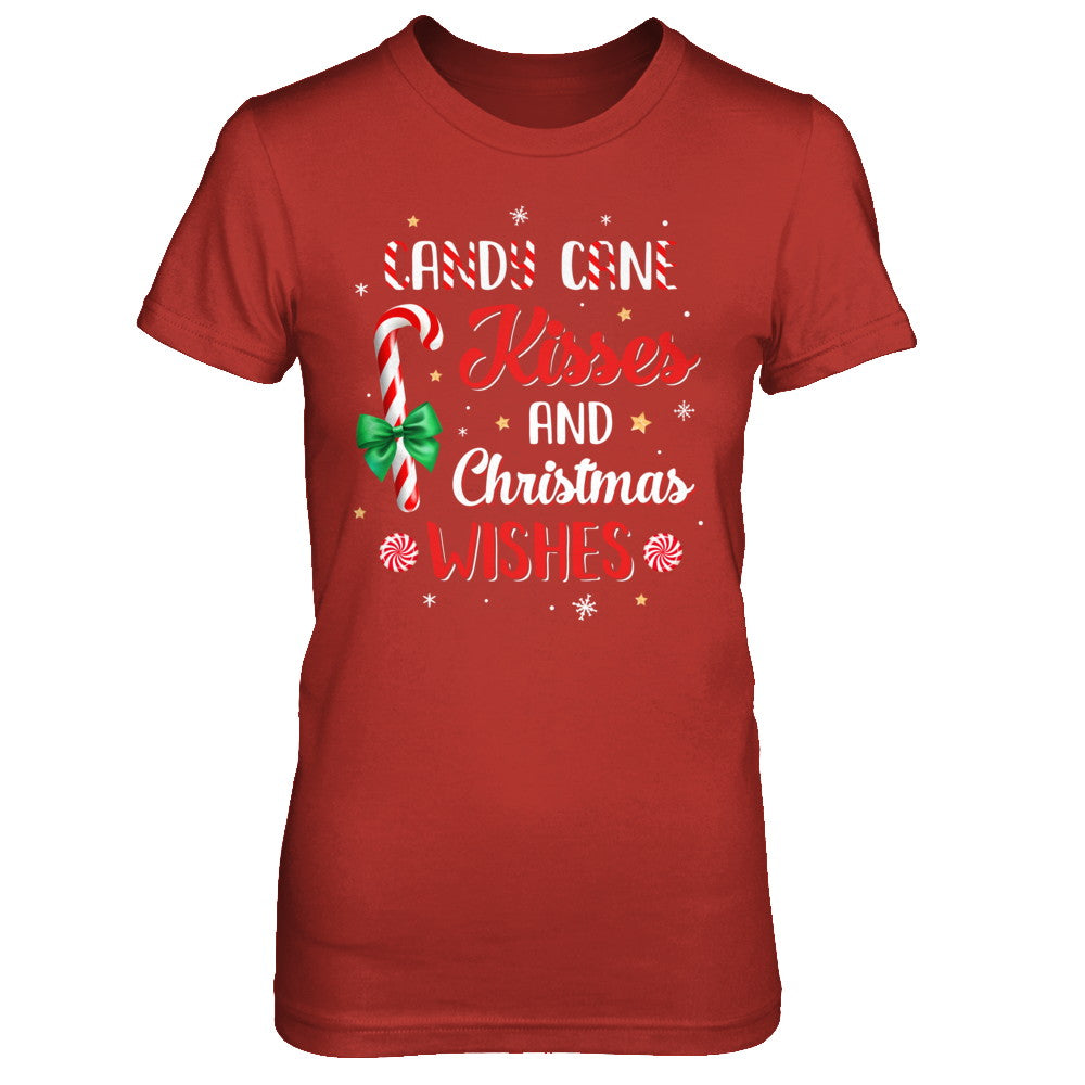 Candy Cane Kisses And Christmas Wishes Gifts T-Shirt & Sweatshirt | Teecentury.com