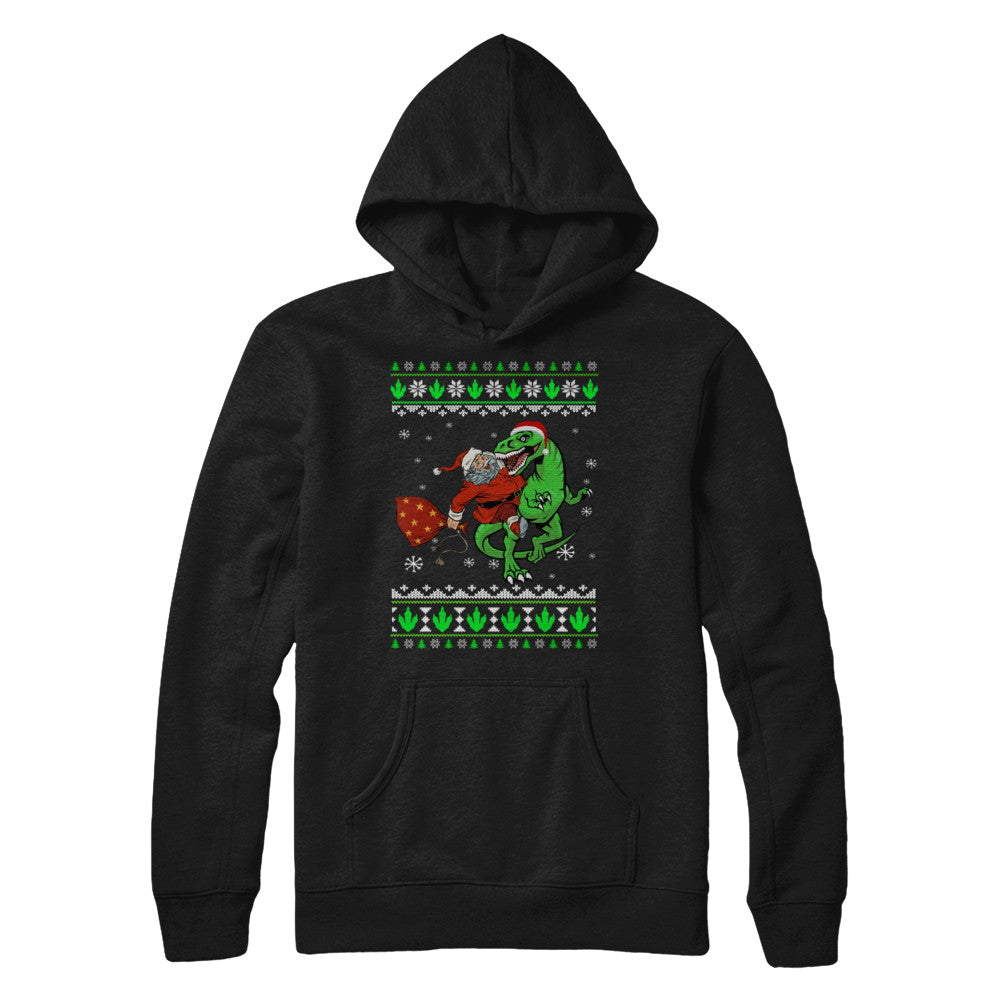 Santa Riding Dinosaur T-Rex Ugly Christmas Sweater T-Shirt & Sweatshirt | Teecentury.com