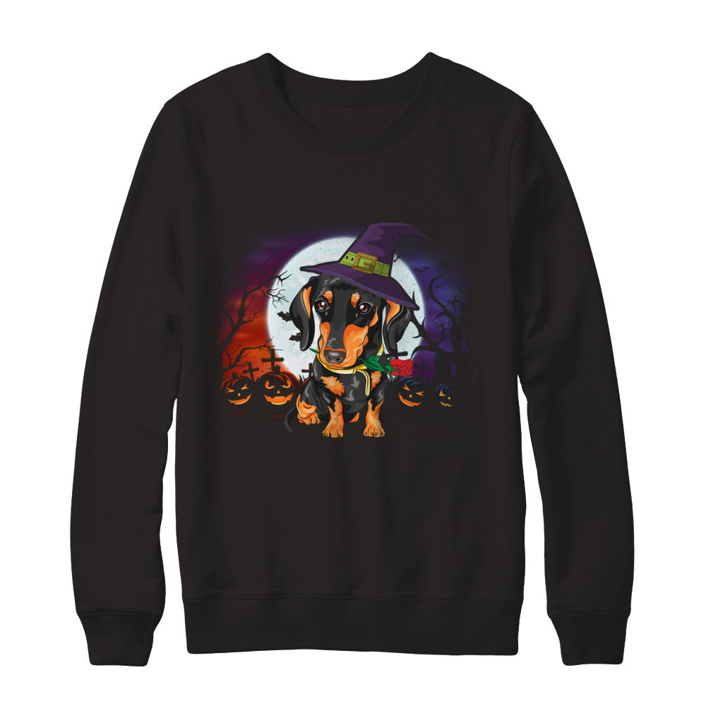 Cute Halloween Dachshund Puppy Pumpkins T-Shirt & Sweatshirt | Teecentury.com