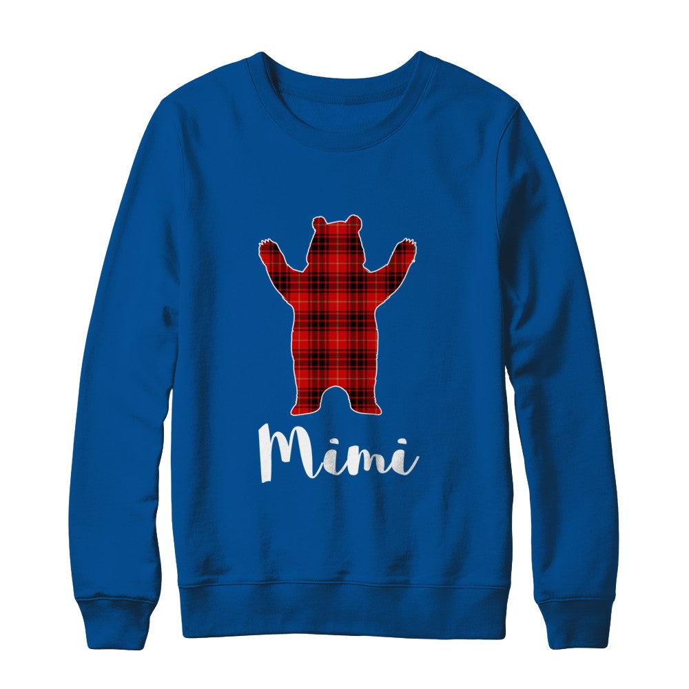 Red Mimi Bear Buffalo Plaid Family Christmas Pajamas T-Shirt & Sweatshirt | Teecentury.com