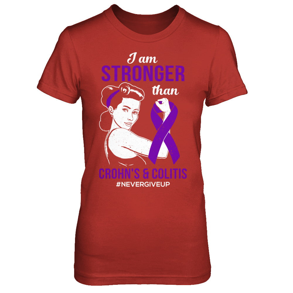I Am Stronger Than Crohn's Colitis Awareness Support T-Shirt & Hoodie | Teecentury.com