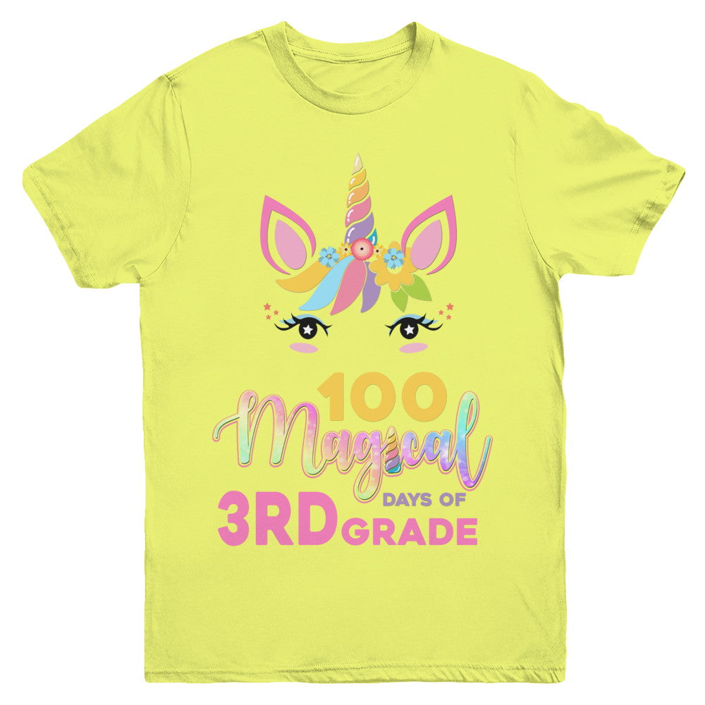 100 Magical Days Of 3Rd Grade School Unicorn Girl Gift Youth Youth Shirt | Teecentury.com