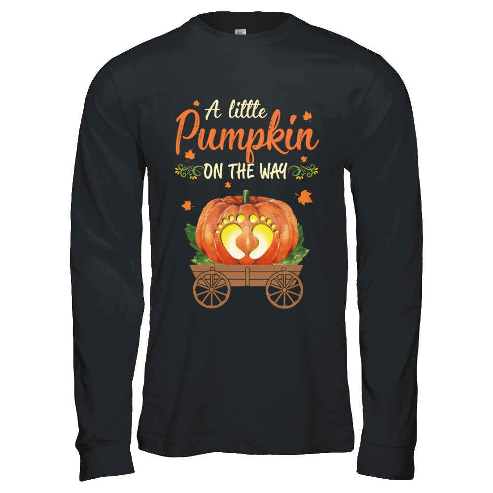 Funny Little Pumpkin On The Way Pregnant Halloween T-Shirt & Hoodie | Teecentury.com