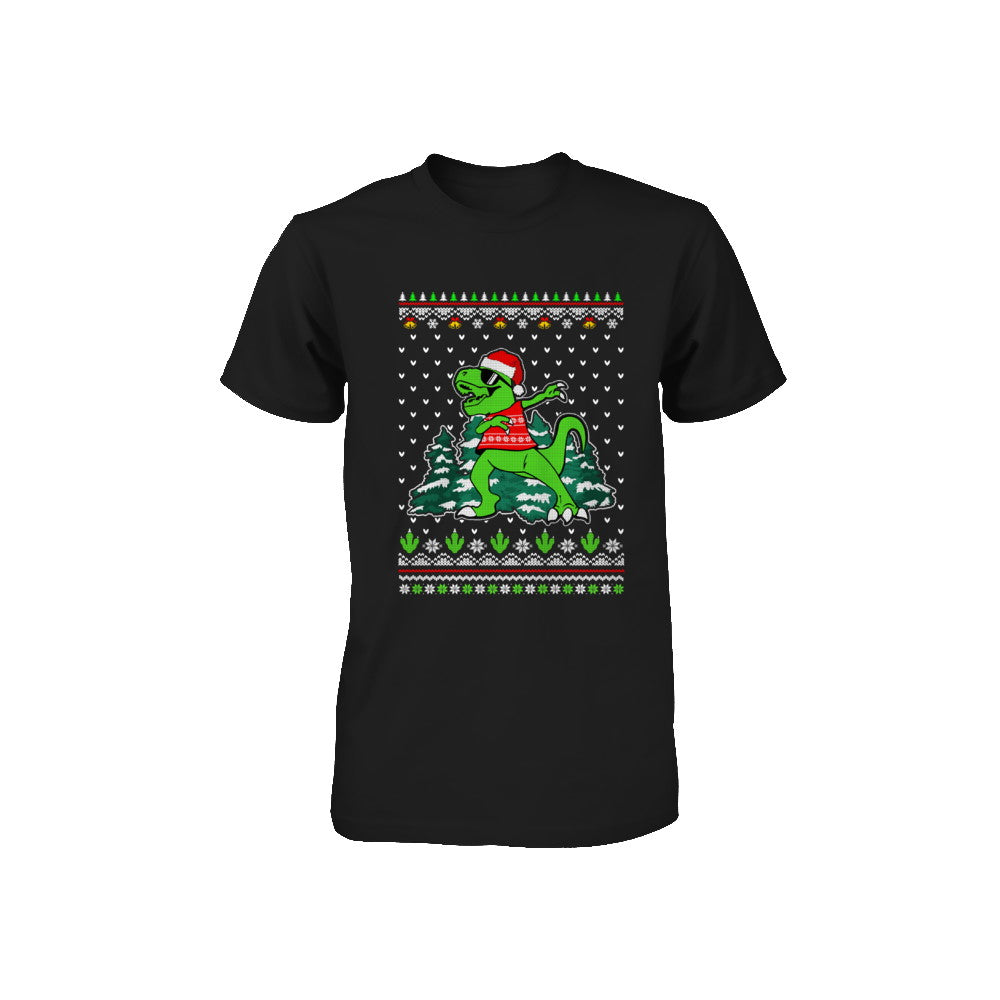 Funny Dab Dabbing Dinosaur Ugly Christmas Sweater Xmas Youth Youth Shirt | Teecentury.com