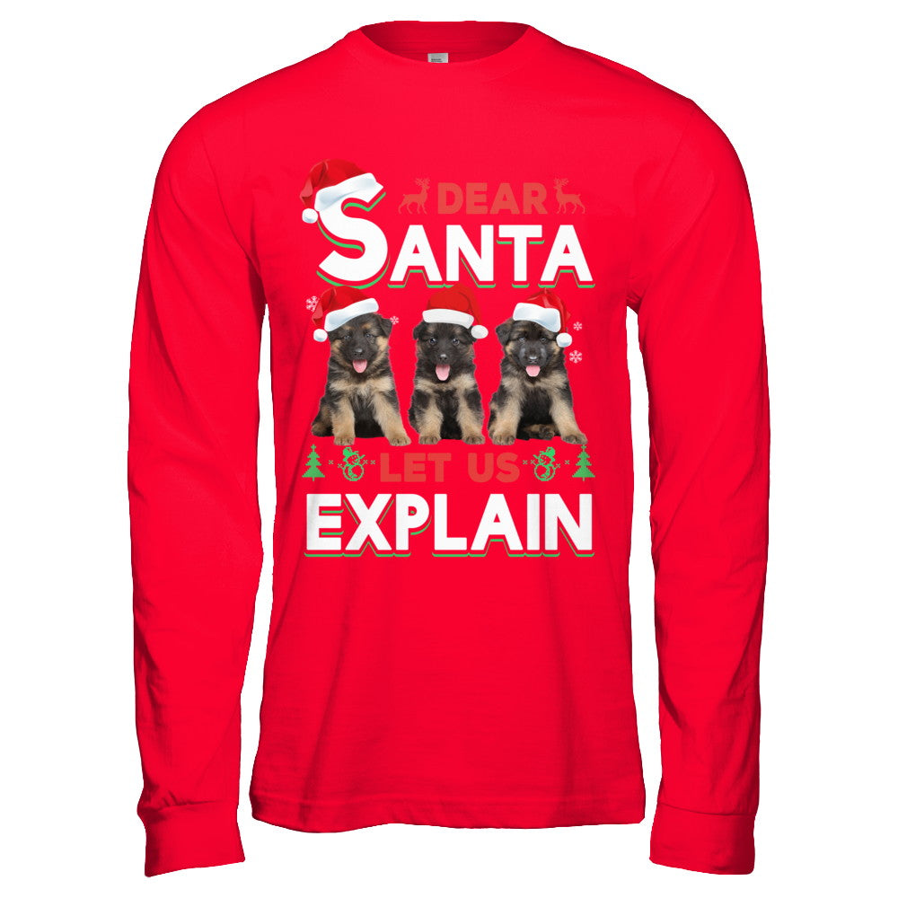 Dear Santa Funny German Shepherd Puppies Christmas Gift T-Shirt & Hoodie | Teecentury.com