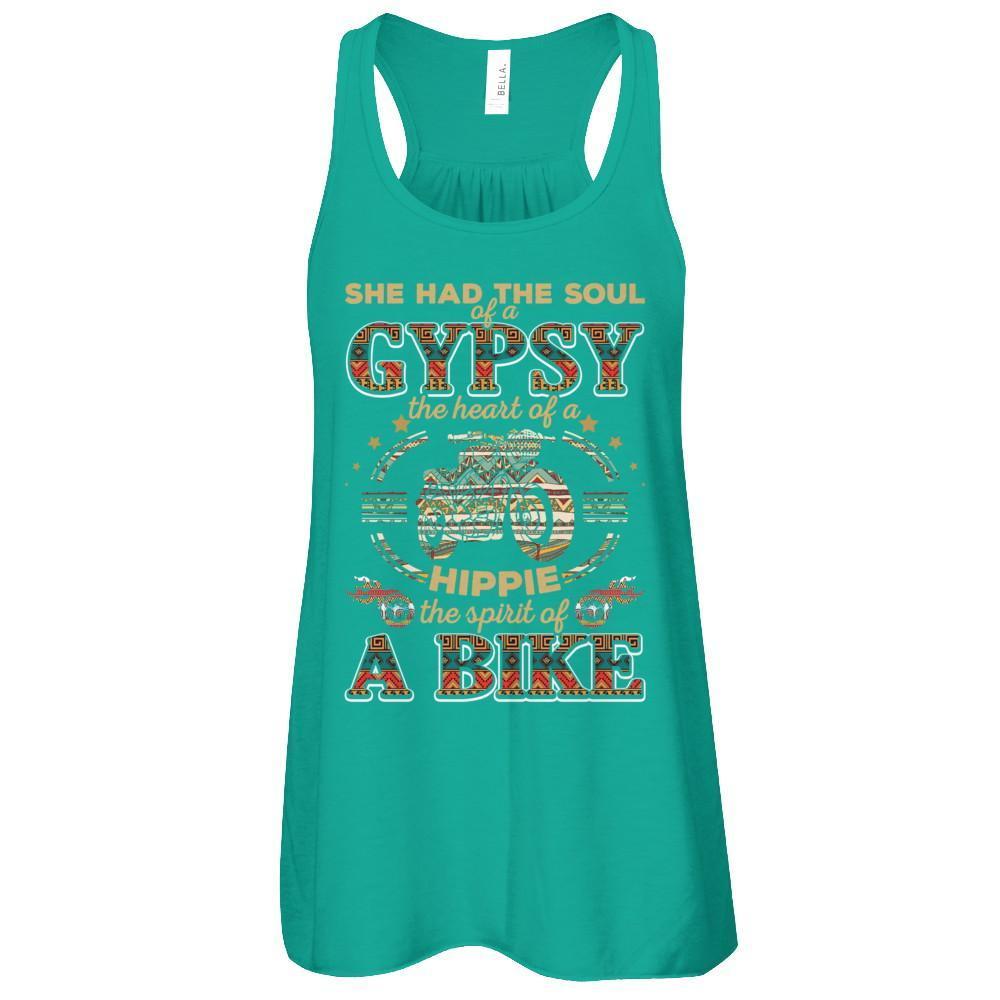 She Had The Soul Of A Gypsy The Heart Of A Hippie Biker T-Shirt & Tank Top | Teecentury.com
