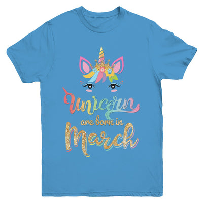 Cute Unicorns Are Born In March Birthday Gift Youth Youth Shirt | Teecentury.com