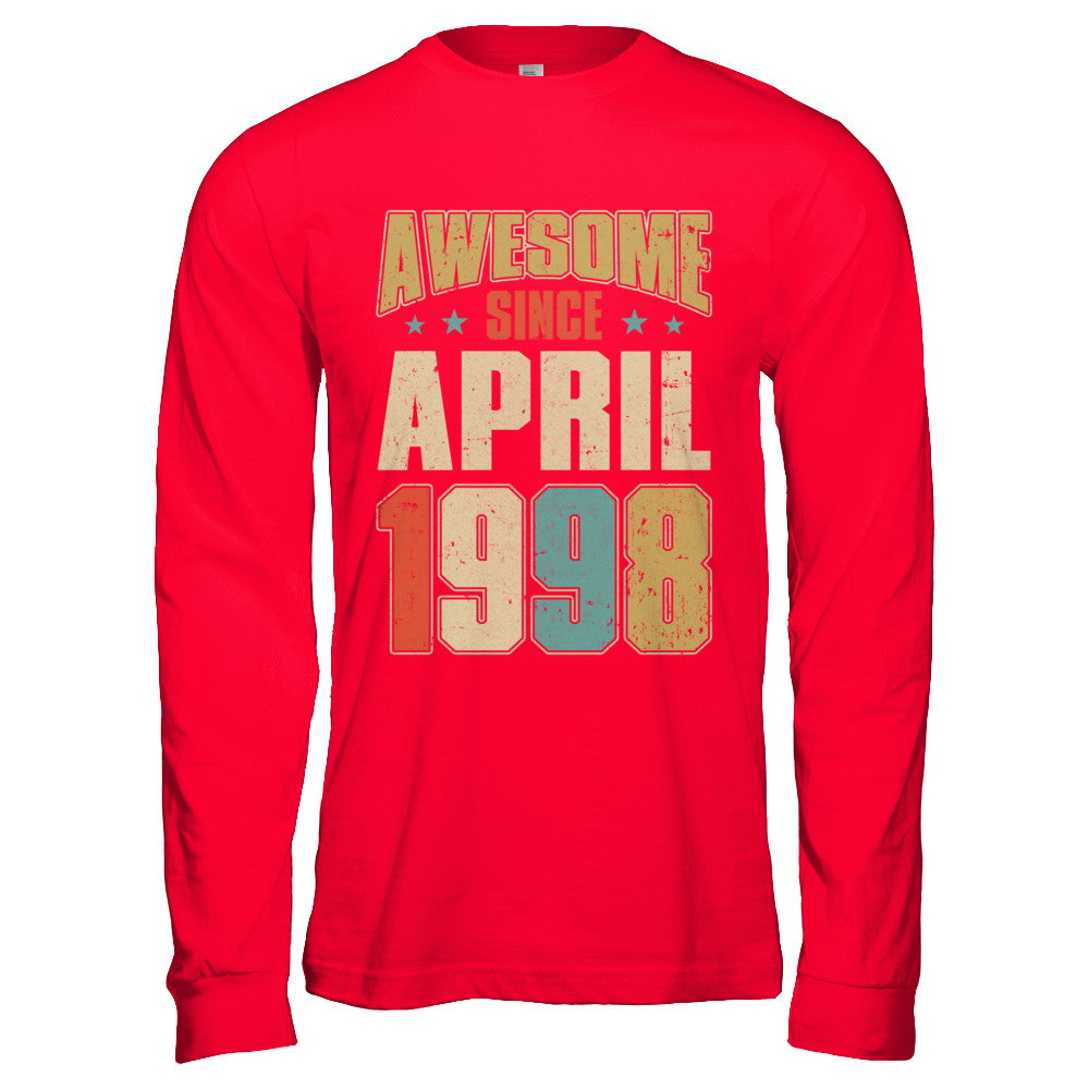 Vintage Retro Awesome Since April 1998 24th Birthday T-Shirt & Hoodie | Teecentury.com