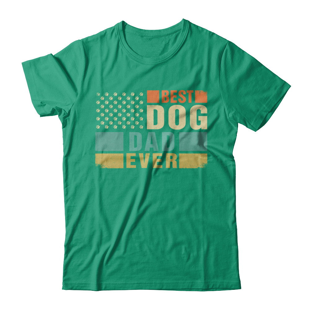 Vintage Retro BEST DOG DAD EVER American Flag Fathers Day T-Shirt & Hoodie | Teecentury.com