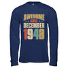 Vintage Retro Awesome Since December 1948 74th Birthday T-Shirt & Hoodie | Teecentury.com