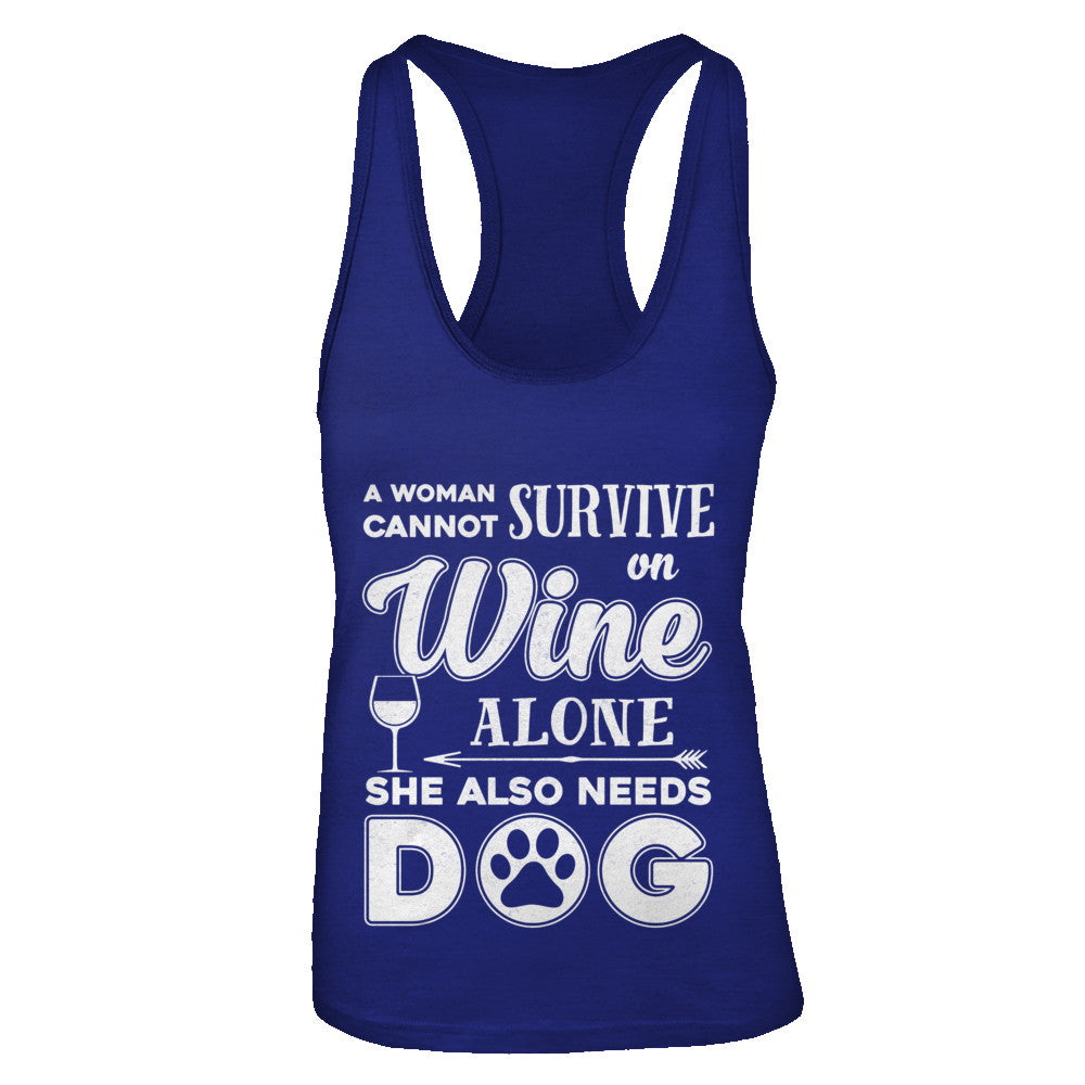 A Woman Cannot Survive On Wine Alone Need Cat T-Shirt & Tank Top | Teecentury.com