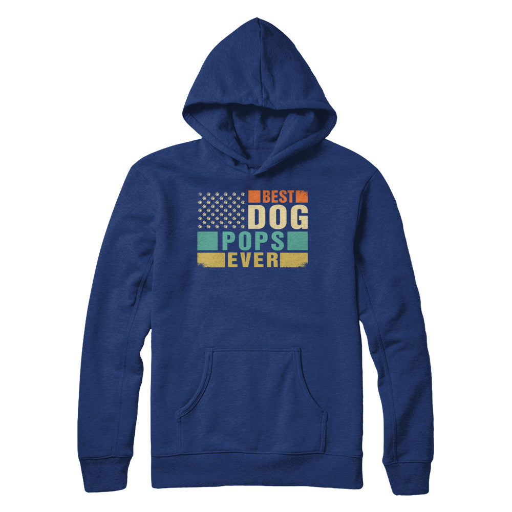 Vintage Retro BEST DOG POPS EVER American Flag Fathers Day T-Shirt & Hoodie | Teecentury.com