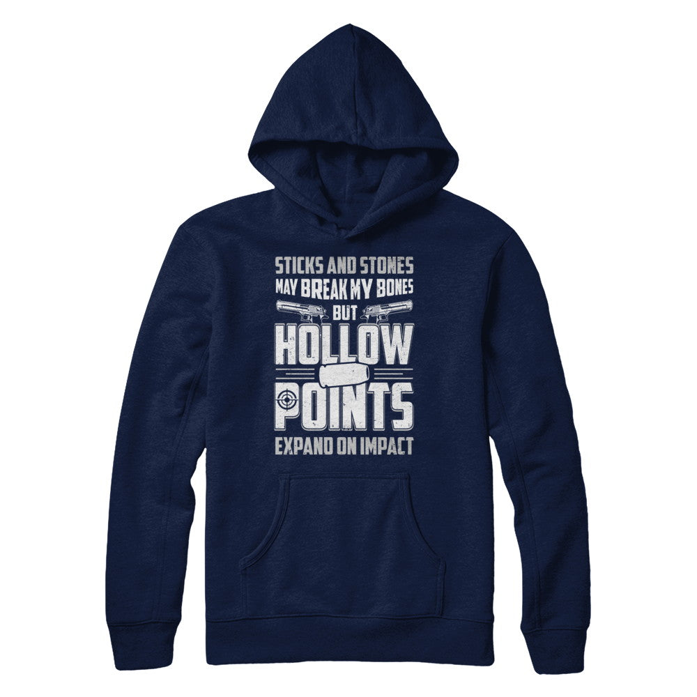 Gun Sticks And Stones Hollow Points T-Shirt & Hoodie | Teecentury.com