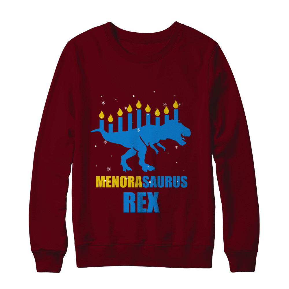 Hanukkah Dinosaur Tyrannosaurus Rex Menorah Menorasaurus T-Shirt & Sweatshirt | Teecentury.com