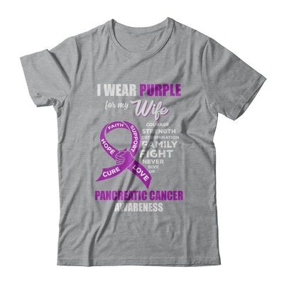 Pancreatic Cancer I Wear Purple For My Wife Husband T-Shirt & Hoodie | Teecentury.com