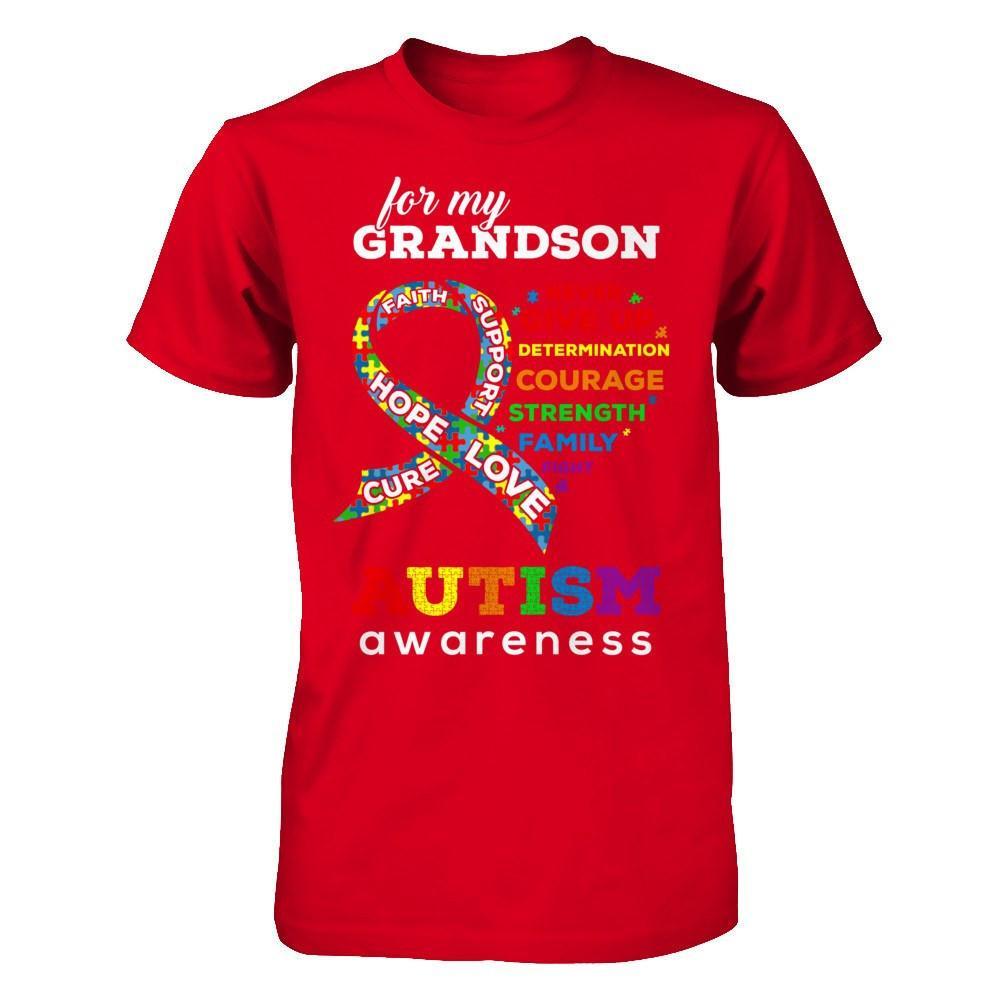 Autism Awareness For My Grandson Love Hope Faith Cure Support T-Shirt & Hoodie | Teecentury.com
