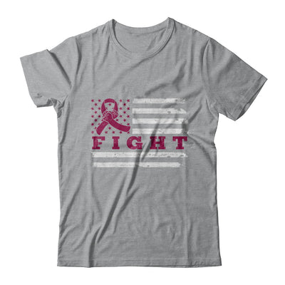 Fight Burgundy Ribbon US Flag Multiple Myeloma Awareness T-Shirt & Hoodie | Teecentury.com