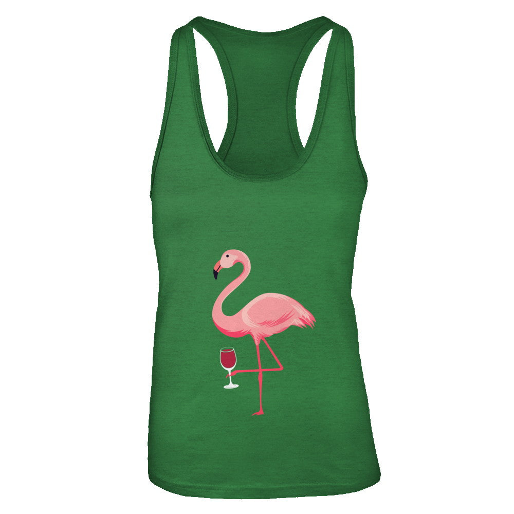Wine Lover's Pink Flamingo Fun Party Wine T-Shirt & Tank Top | Teecentury.com
