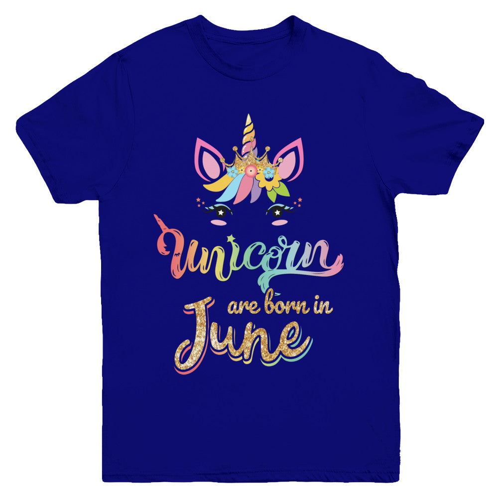 Cute Unicorns Are Born In June Birthday Gift Youth Youth Shirt | Teecentury.com