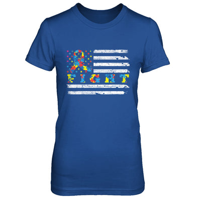 Fight Autism Ribbon US Flag Autism Awareness T-Shirt & Hoodie | Teecentury.com