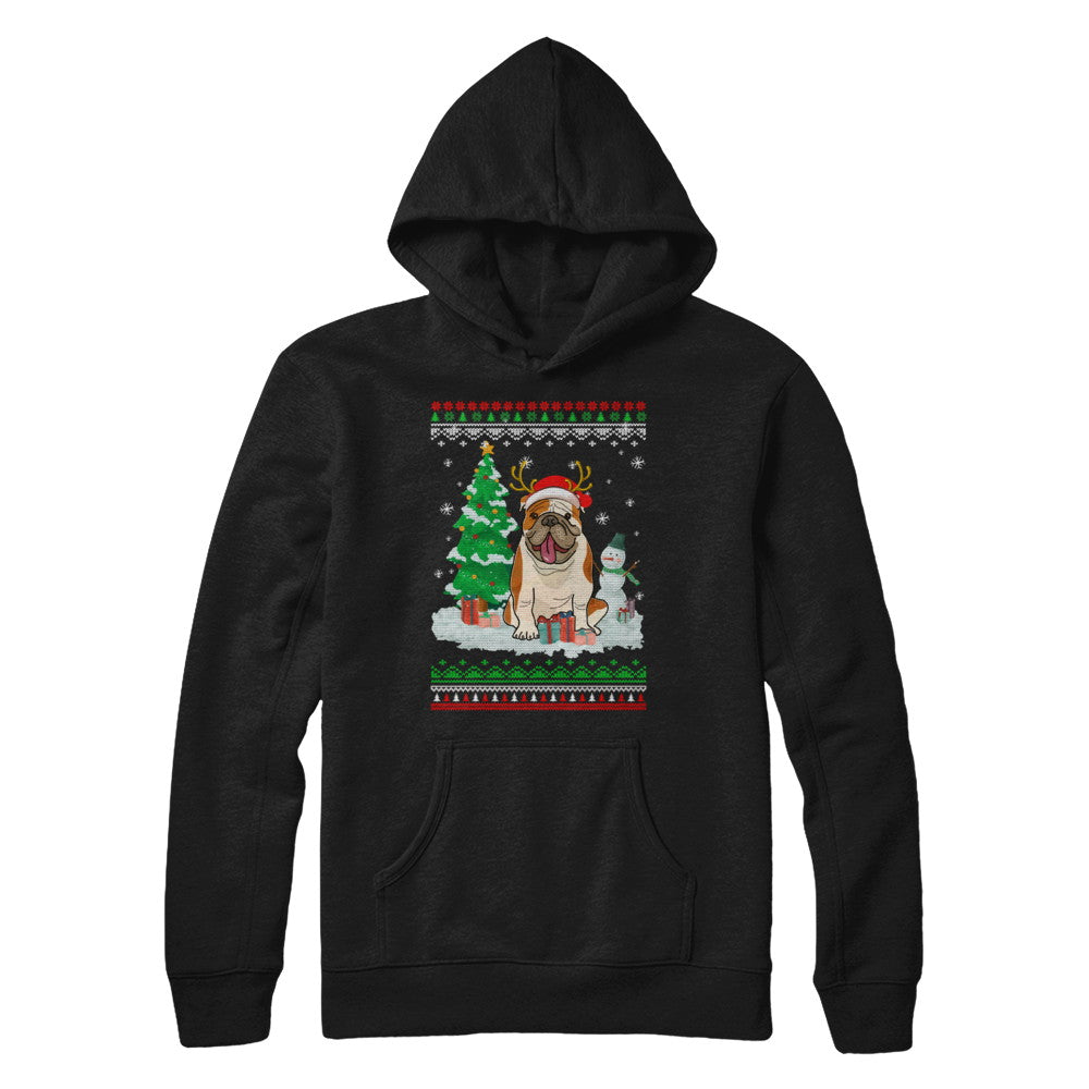 Cute Reindeer Bulldog Christmas Puppie Dog Sweater T-Shirt & Sweatshirt | Teecentury.com