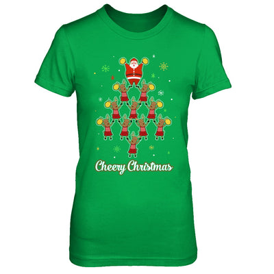 Cheery Christmas Funny Reindeer Santa Claus Cheerleader T-Shirt & Sweatshirt | Teecentury.com