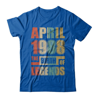 Vintage Retro April 1988 Birth Of Legends 34th Birthday T-Shirt & Hoodie | Teecentury.com