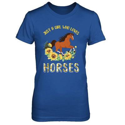 Just A Girl Who Loves Horses And Sunflowers T-Shirt & Hoodie | Teecentury.com