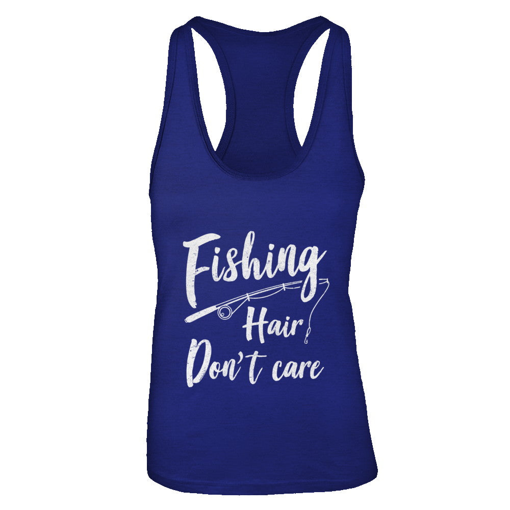 Fishing Hair Don't Care Gift T-shirts Women's Tank Tops Black/XS