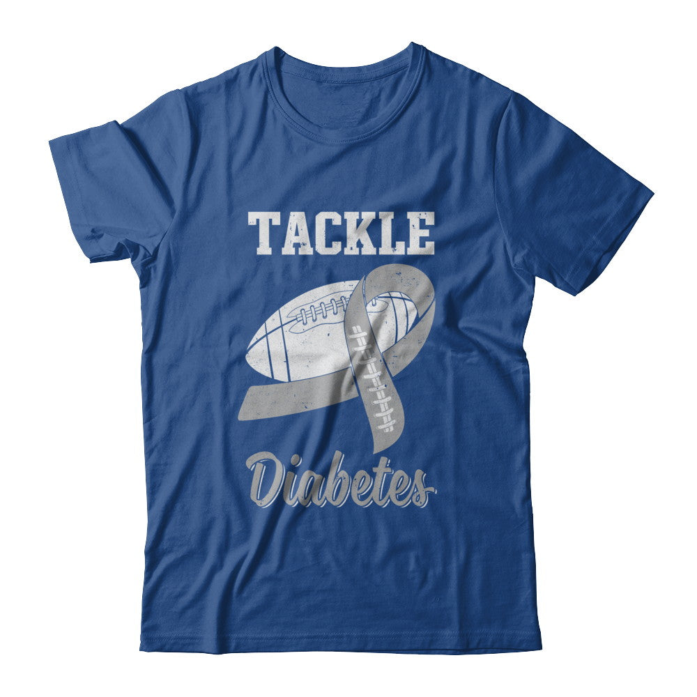 Football Survivor Tackle Gray Diabetes Awareness T-Shirt & Hoodie | Teecentury.com